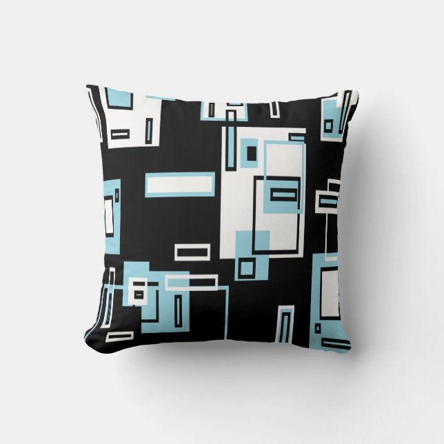 Coussin Turquoise Blocs Funky Thaillow Pillow (Recto)