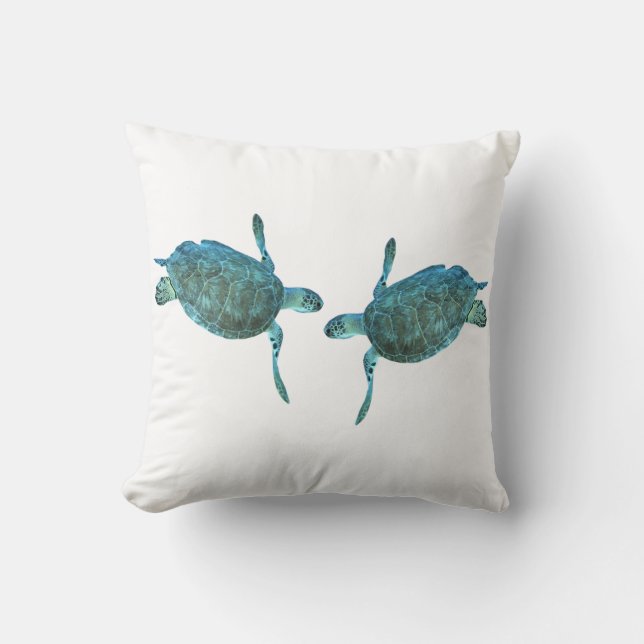 Coussin Turquoise Blue Sea Turtles Ocean Elegant Beach (Recto)