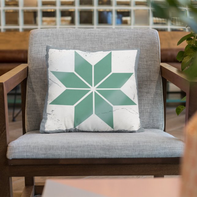 Coussin Turquoise Blue Snowflake Carrelage Jeu de plateau  (Créateur téléchargé)