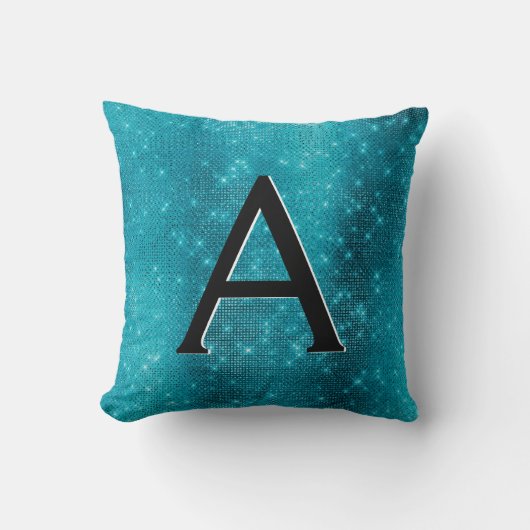Coussin Turquoise Blue Sparkle (Recto)