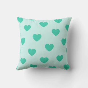 Coussin Turquoise Confortable Moderne Romantique Chic Cœur