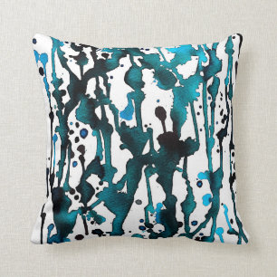Coussin turquoise d'abrégé sur aquarelle