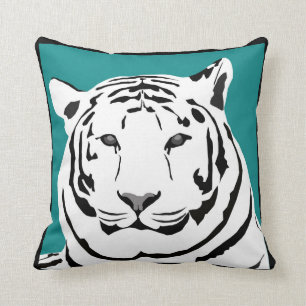 Coussin turquoise de jet de tigre