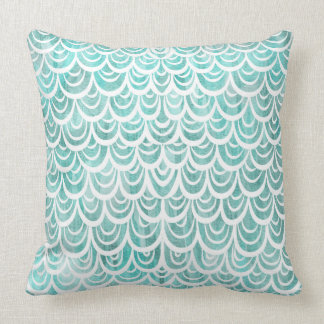 Coussin Turquoise de sirène d'aquarelle