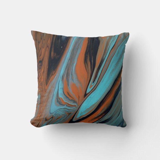 Coussin Turquoise de sud-ouest de fluidité (Recto)