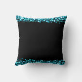 Coussin Turquoise élégante d'étincelles de partie de (Verso)