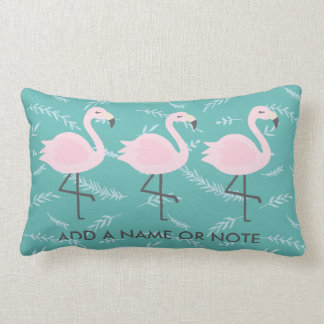 Coussin turquoise en pastel de Flamant rose mignon