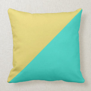 Coussin Turquoise et arrière - plan jaune de couleur