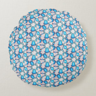 Coussin turquoise et blanc
