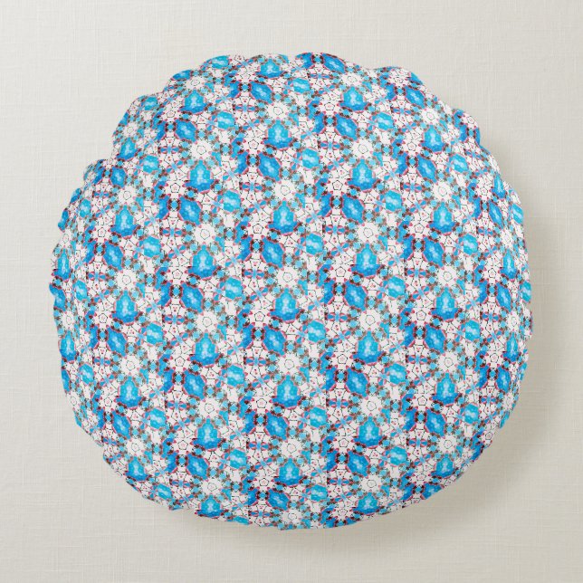 Coussin turquoise et blanc (Devant)