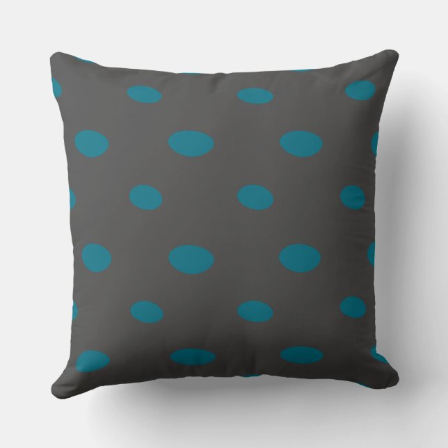 Coussin Turquoise et Géométrique Gris (Verso)