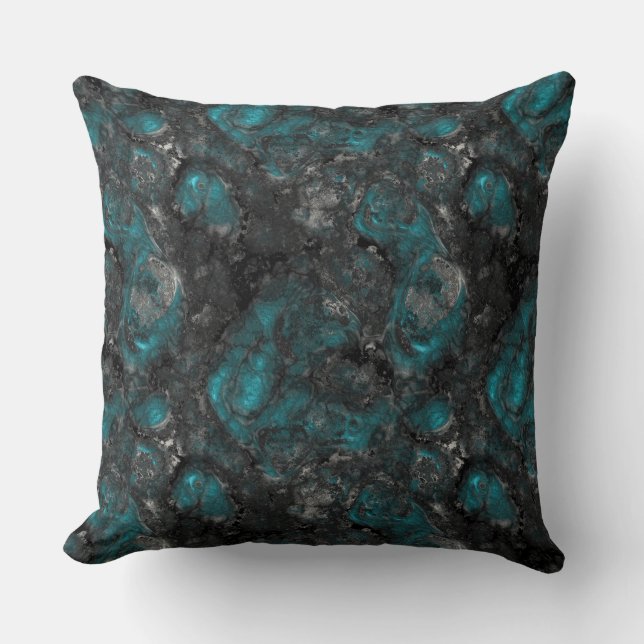 Coussin Turquoise et gris (Recto)