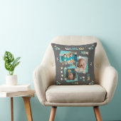 Coussin Turquoise et gris avec des coeurs de fleurs et des (Chaise)