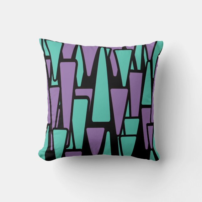 Coussin Turquoise et Lilac Abstrait Designer Jetez l'oreil (Recto)