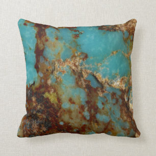 Coussin Turquoise et or