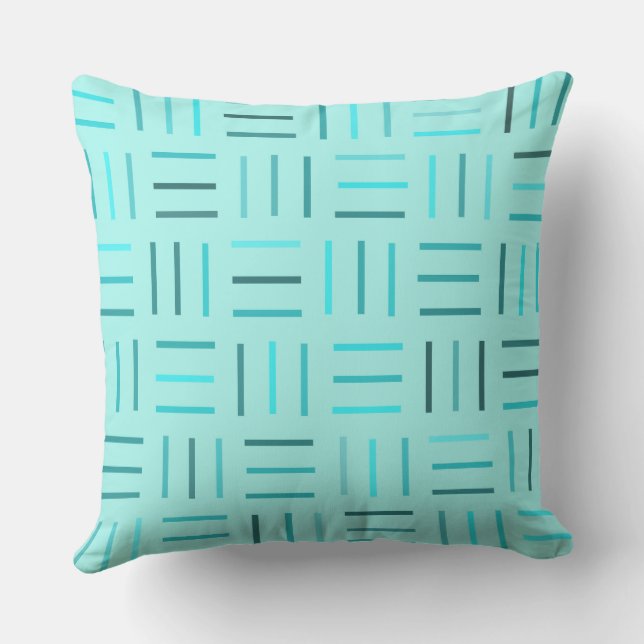 Coussin Turquoise géométrique (Verso)
