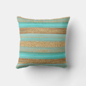 Coussin Turquoise moderne Faux Gold Parties scintillant St (Verso)