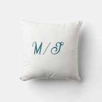 Turquoise monogramme nom de couple de mariage simp