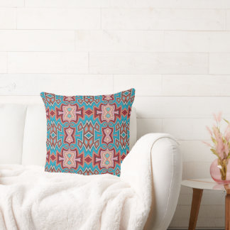 Coussin Turquoise Multi Tribal Inspired Shapes