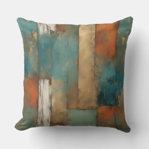 Coussin Turquoise Orange Gold Modern Farmhouse