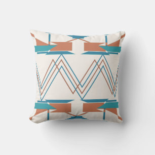 Coussin Turquoise Orange Turquoise Zig-zag Art Sud-Ouest