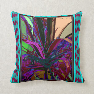 Coussin Turquoise-Pourpre d'agave par Sharles