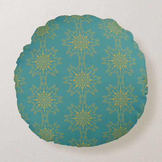 Coussin Turquoise Retro Mandala (Devant)