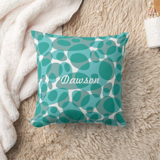 Coussin Turquoise rétro moderne ovale (Couverture)