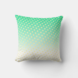 Coussin Turquoise Vert Blanc Jaune Diamants