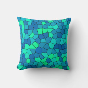 Coussin Turquoise Vert Cyan Bleu Motif