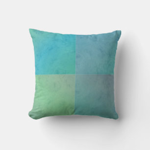 Coussin Turquoise Vert Motif Géométrique à l'Aquarelle Art