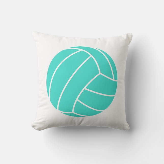 Coussin Turquoise ; Volleyball Vert Bleu (Recto)