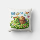 Coussin Turtle and Birds in a Garden of Whimsy (Recto)