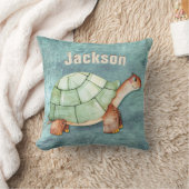 Coussin Turtle Kids Room Nom du monogramme (Couverture)