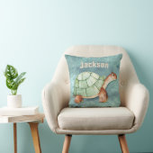 Coussin Turtle Kids Room Nom du monogramme (Chaise)