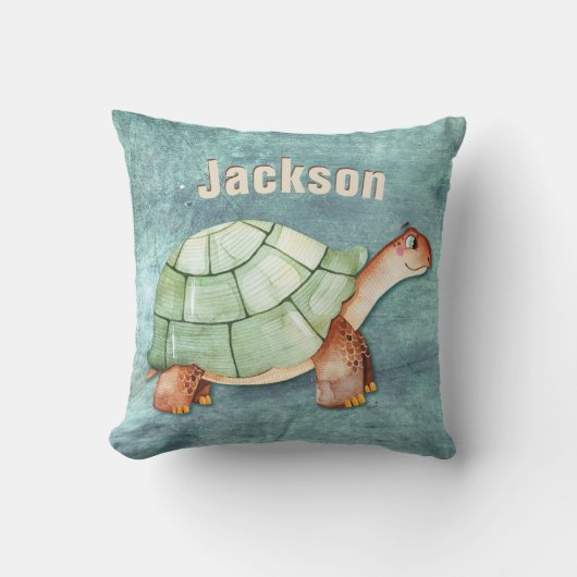 Coussin Turtle Kids Room Nom du monogramme (Recto)
