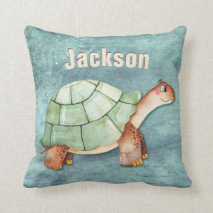Coussin Turtle Kids Room Nom du monogramme