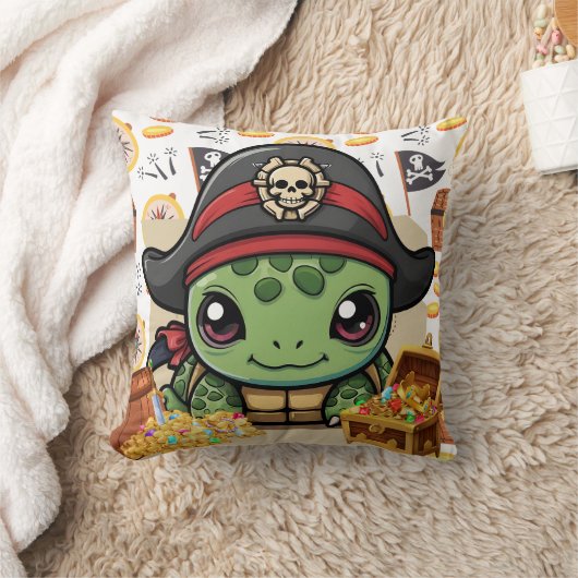Coussin Turtle Pirate Money (Couverture)