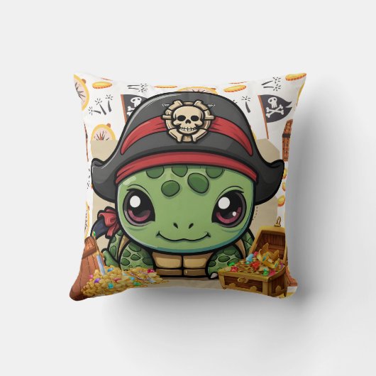 Coussin Turtle Pirate Money (Verso)