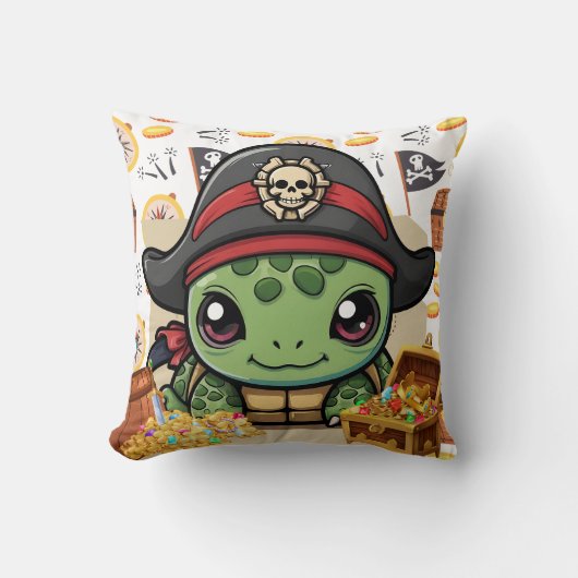 Coussin Turtle Pirate Money (Recto)
