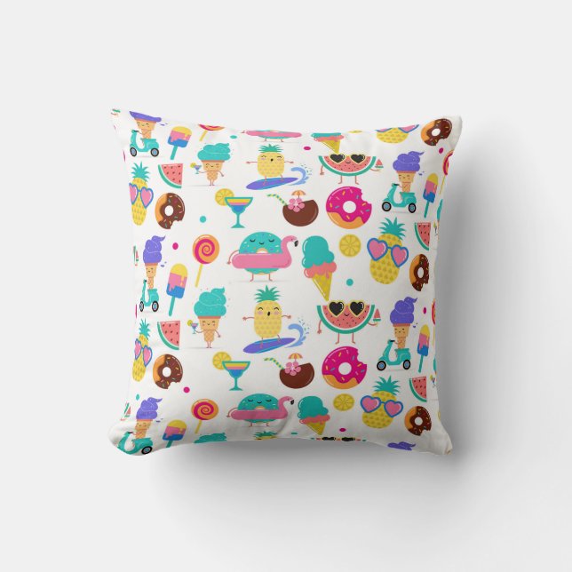 Coussin Tutti Fruitti Glaces aux Fruits d'Été (Recto)