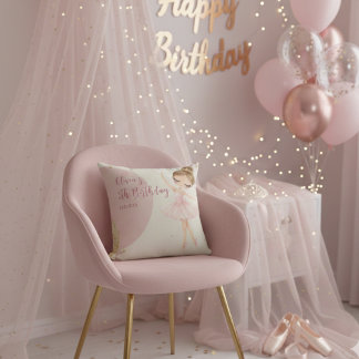 Coussin Tutu Pink Ballerina Ballet Dancer Girl Birthday