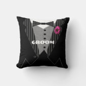 Coussin Tuxedo de Pink Gerber Daisy Groom (Recto)