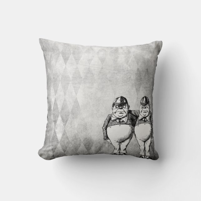 Coussin Tweedledee et Tweedledum Wonderland (Recto)