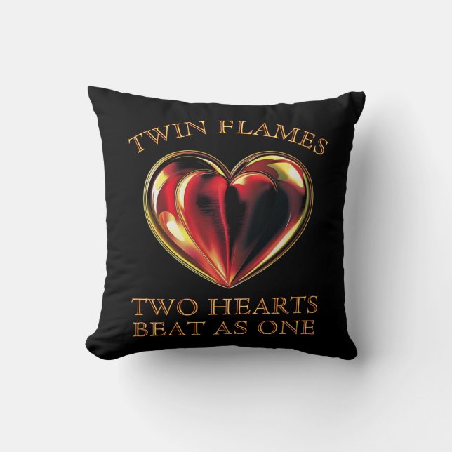 Coussin Twinflames Two Hearts Beat As One Soulmate Love (Recto)