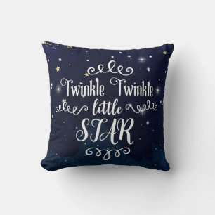 Coussin Twinkle Little Star Baby Shower Bleu Doré Starry