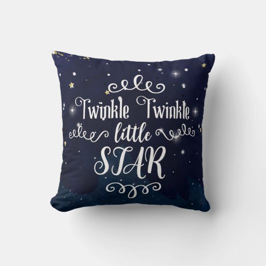 Coussin Twinkle Little Star Baby Shower Bleu Doré Starry (Recto)