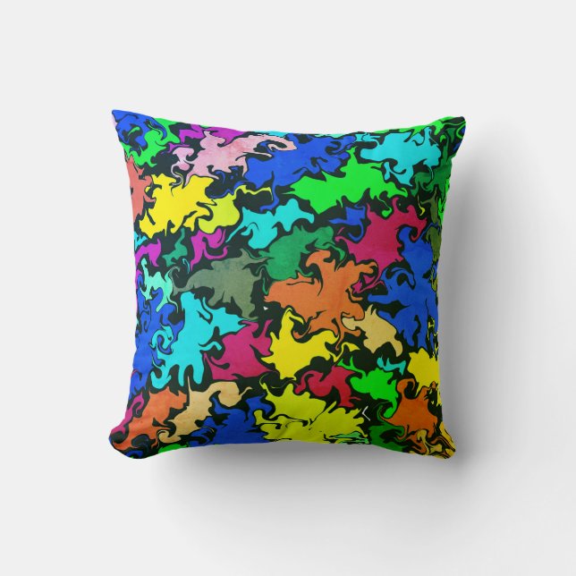 Coussin Twirl coloré Abstrait / Greenleaf / (Recto)