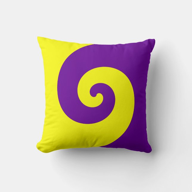 Coussin Twirl violet et jaune (Recto)