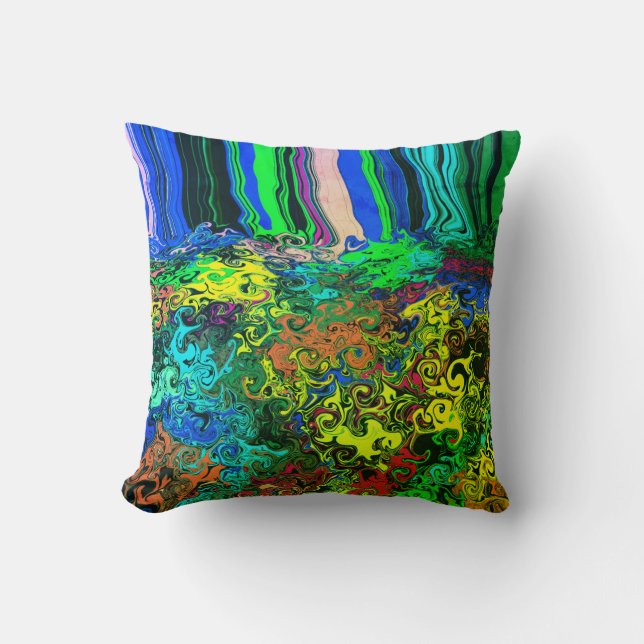 Coussin Twirlers colorés Abstraits / Poussés / Greenleaf / (Recto)